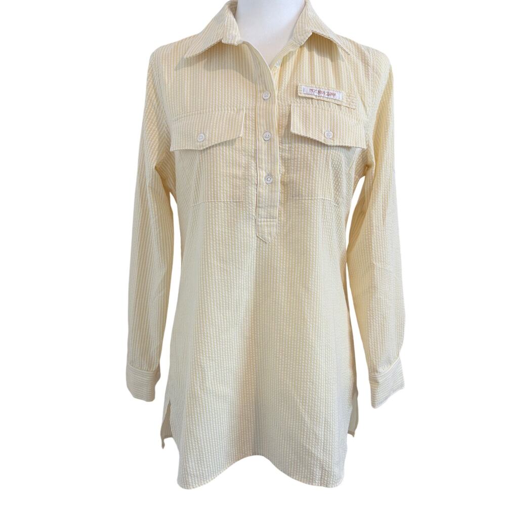 McKenna Quinn Long Sleeve Seersucker Tunic Shirt Women's Size 6